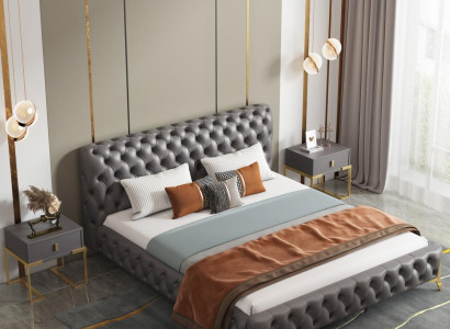 Bett 2x Nachttisch 3 tlg Schlafzimmer Set Design Modern Luxus Schlafzimmer sets